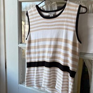 striped sleeveless top